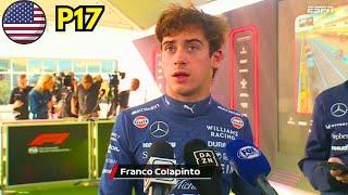 Declaraciones De Franco Colapinto Tras Ser Eliminado En Q1 | Clasificación Texas F1 2024