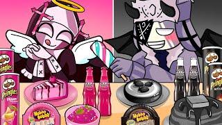 Pink Food VS Black Food Challenge Mukbang - Friday Night Funkin' Animation Mukbang