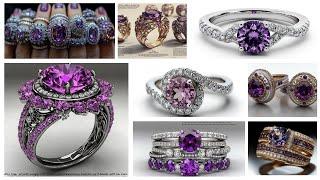 STUNNING AMETHYST & PURPLE DIAMOND RING DESIGNS: A GEMSTONE JEWELRY COLLECTION