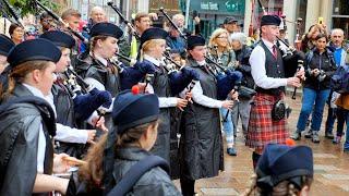 Isle of Arran Music School Pipe Band playing at The Glasgow Royal Concert Hall during Piping Live!