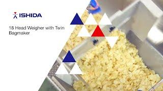 Ishida Europe - Snacks Packing System : 18 Head Weigher with Twin Bagmaker