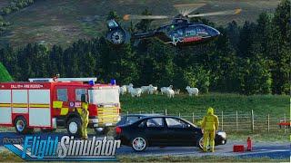 2 Cars Just Crashed !   |   MSFS2020 HEMS MISSION