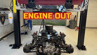 Pulling the ENGINE OUT of a Ferrari F355 - Ferrari F355 Engine Rebuild Part 7