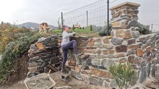 I Installed the FENCE and Finish with RETAINING STONE Wall