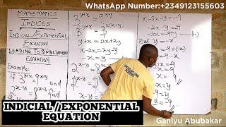 EXPONENTIAL EQUATION | How To Apply Indices (3) | Well Explained | #exponentialproblem