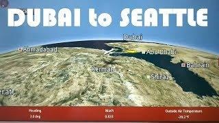 Emirates Voyager 3D map route animation - from Dubai to Seattle, WA