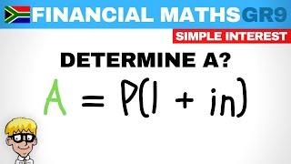 Financial Maths Grade 9: Simple Interest Determine final amount