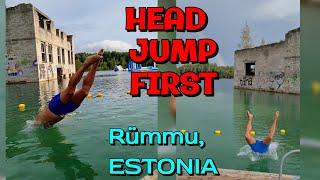 Jump Head First at Rummu Quarry, Estonia 