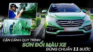 Cận Cảnh Quy Trình Sơn Đổi Màu Xe Tại Hyundai Ngọc An