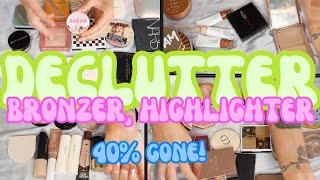 BRONZER & HIGHLIGHTER DECLUTTER 2024 ️ 40% GONE!?