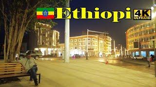 ደማቁ የአዲሷ ፒያሳ ውበት | Addis Ababa Walking Tour Piassa Avenue  [4K]