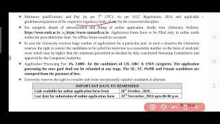 teaching jobs in central university of South Bihar professor associate & Assistant professor vacancy