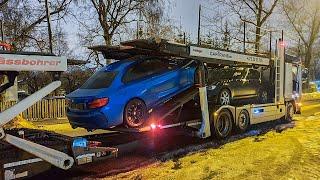 Unloading a BMW M2 from a Trailer - Full Process and First Startup