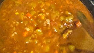 Homemade Indian mulligatawny soup￼