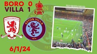 Villa Go Through on Tyneside  | Middlesbrough 0 Aston Villa 1 FA Cup 3rd Round 6/1/24