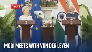 Modi meets with von der Leyen in New Delhi