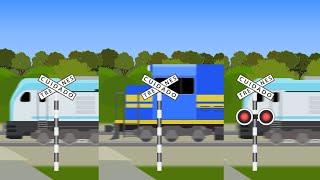 【踏切アニメ】ウルグアイの電車とふみきりカンカンUruguay trains and railroad crossing、 fumikiri