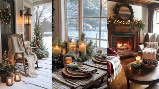 Tranquil & Warm Cottage Farmhouse Decor Ideas in a Winter Wonderland!