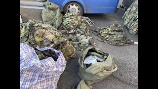 Army Surplus DPM Camouflaged Uniforms - Being sorted at The Militaria Shop