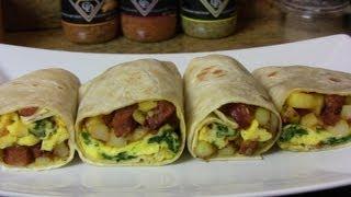 Potato, Egg, & Smoked Sausage Breakfast Burrito | Cooking With Carolyn