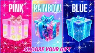 Choose YOUR Gift 3 Gift Box Challenge Pink, Rainbow or Blue #chooseyourgift #quiztime #quiz