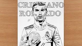 @cristiano  Cristiano Ronaldo Line Art Drawing | A Masterpiece in Black and White