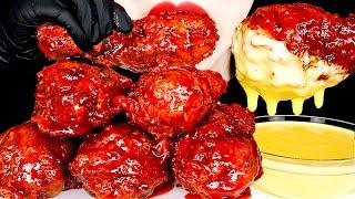 ASMR SPICY FRIED CHICKEN CHEESE SAUCE 직접만든 불닭 양념치킨 먹방 MUKBANG EATING SOUNDS 咀嚼音チキン | ZOEY ASMR