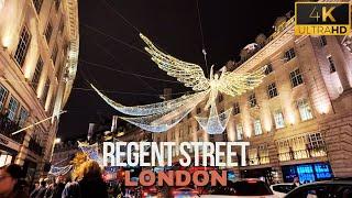 Regent Street London Christmas Lights 2024 | London’s Most Magical Holiday Walkthrough | 4K HDR