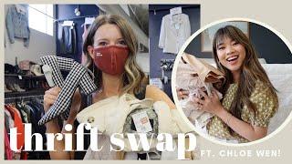 Thrift Swap with my friend Chloe Wen! | Sip + Thrift Neutral Haul with Name Brands