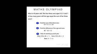 How Many Years Until Mom Equals Her Boys' Ages? A Math Challenge! #maths #matholympiad #mathematics