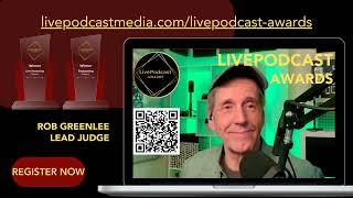 Rob Greenlee, LivePodcast Hall of Famer as a lead judge on LivePodcast Awards