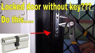 open locked door without key - replace euro cylinder lock