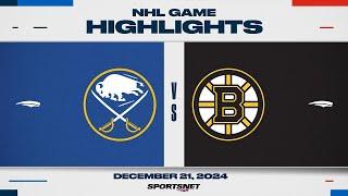 NHL Highlights | Sabres vs. Bruins - December 21, 2024