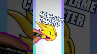 ️ How to draw a flame character:  #howtodraw #drawingtutorial