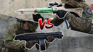 8$ AIRSOFT GUN VS AUTOMATIC SHOTGUN - Silo vs Fabi - 1vs1 CHALLENGE