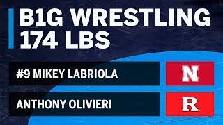 174 LBS: #9 Mikey Labriola (Nebraska) vs. Anthony Olivieri (Rutgers) | Big Ten Wrestling