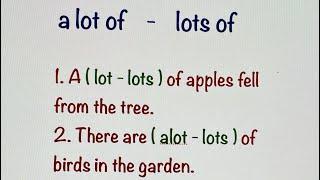 a lot of - lots of | What’s the difference? English Grammar lesson