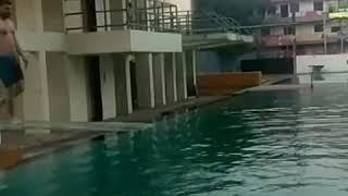 High jump in swimming pool