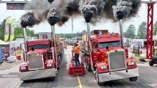 SEMI TRUCKS Drag Racing with 120,000 lbs Trailers!