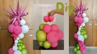 how to make BALLOON COLUMN WITHOUT STAND - balloon arch