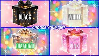 Choose YOUR gift4 gift box challenge Black, White, Diamond or Pink #chooseyourgift #quiztime