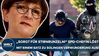 SOLINGEN: "Sorgt für Stirnrunzeln!" SPD-Chefin Saskia Esken löst mit einem Satz Verwunderung aus