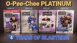 BLASTING PLATINUM!  ×4 YEARS OF O-PEE-CHEE PLATINUM HOCKEY BLASTER BOXES WITH RARE ROOKIE AUTO HIT!