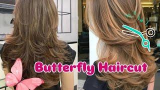 Easy butterfly Haircut at Home // How to cut layers cutting at home // Haircut tutorial