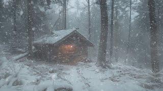 Howling Winds Around the Lonely Cabin in the Mystic Forest  Winter Storm Sounds for a Night