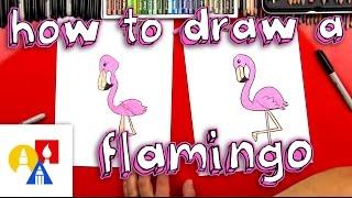 How To Draw A Cartoon Flamingo