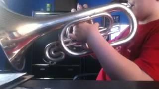 How to play the Concert B-flat major scale on mellophone