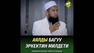 Аялды багуу эркектин милдети!