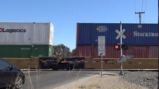 UP 8707 ZLCBR Intermodal North Rerouted, Elder Creek Rd. Railroad Crossing, Sacramento CA