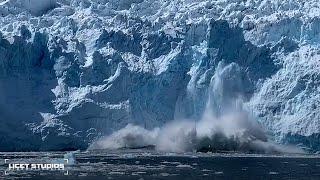 Glacier Falls Into Ocean in Alaska Triggering Mini Tsunami | Glacier Caving